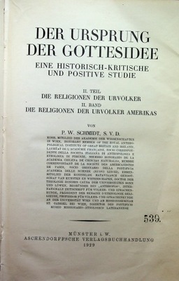 Der Ursprung der Gottesidee 1929 r