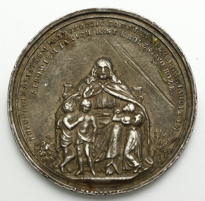 Polska Medal Chrzestny 1855 srebro J.Majnert