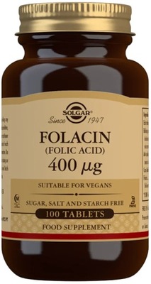 SOLGAR KWAS FOLIOWY foli acid 400 mcg 100 TABLETEK ciąża