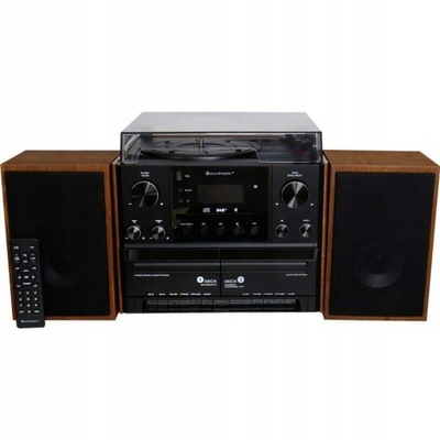 WIEŻA GRAMOFON DAB+/FM BLUETOOTH USB PODWÓJNA KASETA SOUNDMASTER MCD5600BR