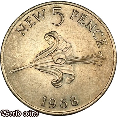 5 NEW PENCE 1968 GUERNSEY