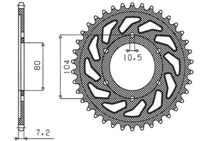 SUNSTAR KRUMPLIARATIS KAWASAKI ZX 9R '02-'03, ZX 10 Z1000 SX SUN1-4347-41 