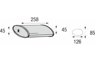 BOSAL ГЛУШИТЕЛЬ СИСТЕМЫ ВЫХЛОПНОЙ УНИВЕРСАЛЬНИЙ OWALNY WYS. 85MM SZER.