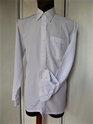 Koszula męska klasyczna biała gładka połysk XL