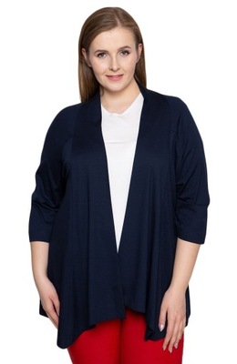 Granatowa narzutka z wiskozy PLUS SIZE rozm 46-64