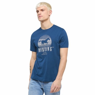 MUSTANG MĘSKI T-SHIRT GRANATOWY KOSZULKA M