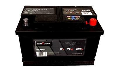 MAXGEAR BATTERY 12V 72AH 680A L- 278X175X175  