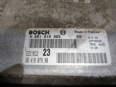 UNIDAD DE CONTROL DEL MOTOR CITROEN 9641607980 BOSCH 0281010365  