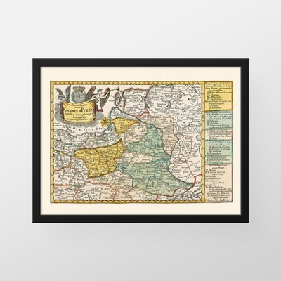 Stara mapa - Polska - Schreiber 1749 - 50x40