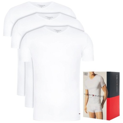 T-shirt męski TOMMY HILFIGER 3pak biały V-NECK XXL