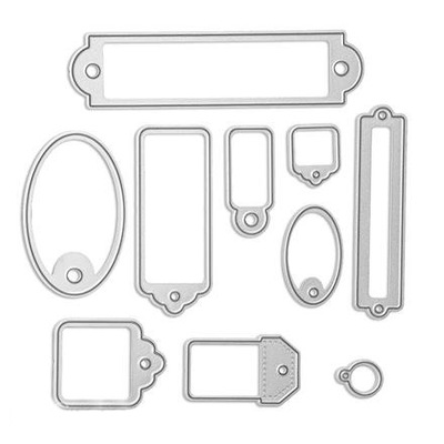 Zestaw wykrojników - DpCraft - Tagi, 10 szt.
