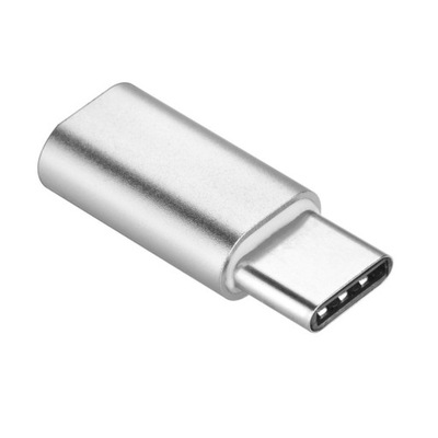 Adapter USB-C wtyk - micro USB gniazdo srebrny