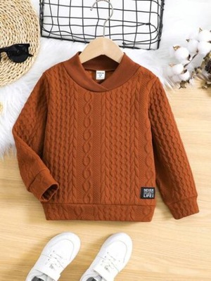 SHEIN SWETER CHŁOPIĘCY BRĄZOWY CASUAL 122 283