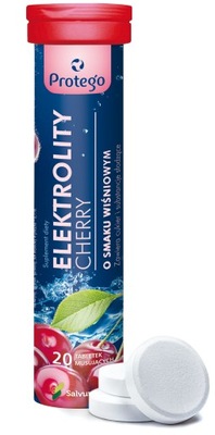 Protego ELEKTROLITY CHERRY musujące POTAS SÓD GLUKOZA + Wit. C NAWODNIENIE