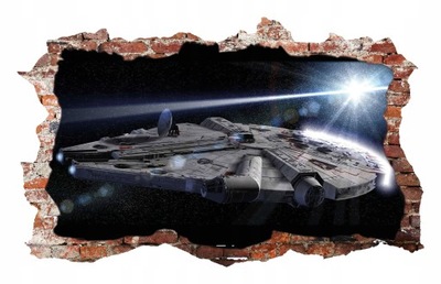 Naklejki na ścianę STAR WARS Gwiezdne Wojny FALCON fototapeta 3D 70x46 cm