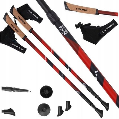 Kije Viking Kube Pro Nordic Walking czerwone