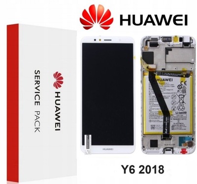 HUAWEI Y6 2018 100% ORYGINAŁ NOWY WYŚWIETLACZ LCD WHITE