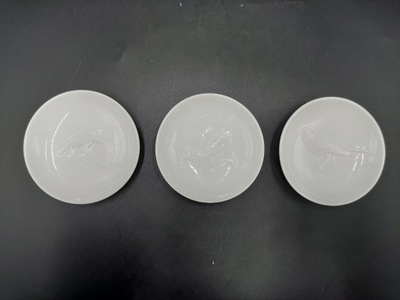3 x małe talerze białe naścienne zwierzęta KPM Berlin