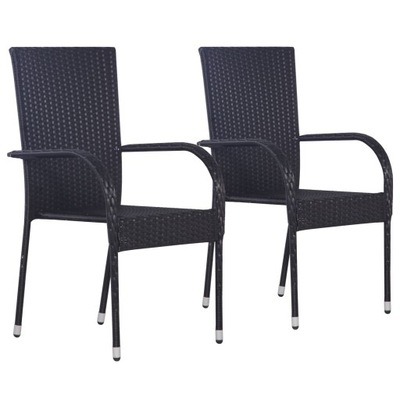 VidaXL Sztaplowane krzesła ogrodowe, 2 szt., polir