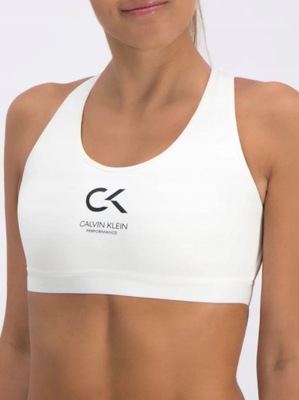 CALVIN KLEIN BIAŁY TOP SPORTOWY LOGO S 1ZZA