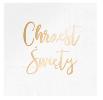 Serwetki Chrzest Święty białe 10szt.