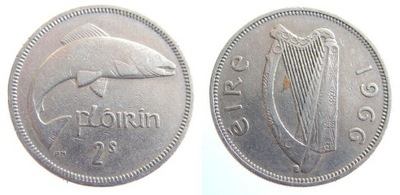 6746. IRLANDIA, 2 SZYLINGI - 1 FLOREN 1966