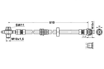 ПАТРУБОК ТОРМОЗНОЙ ELAST. AUDI A2 1.4/1.4D/1.6 02.0