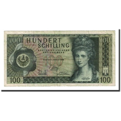 Banknot, Austria, 100 Schilling, 1969-01-02, KM:14