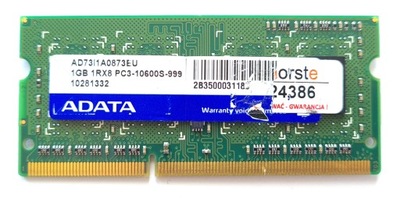 RAM ADATA 1GB PC3-10600S DDR3-1333 1333MHz 1333