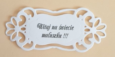 Scrapka napis witaj na świecie maluszku