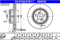 ATE DISCO DE FRENADO PARTE DELANTERA 260X24 V SUBARU IMPREZA II 00-/II 99-/III 07-  