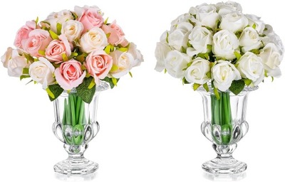 Szklany wazon na kwiaty, zestaw 2 przezroczystych