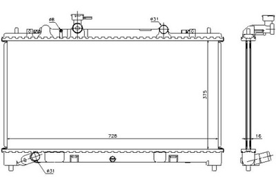РАДИАТОР ДВИГАТЕЛЯ MAZDA 6 1.8-2.5 01.02-07.13 NISS