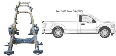 Ford f-150 15- рама single cab f150 frame короткий фото №1