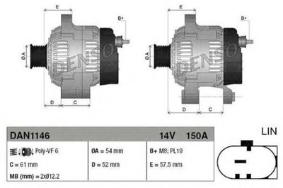 Denso генератор 14v 150a alfa romeo giulia giul фото №1