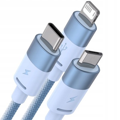 Kabel Baseus 3w1 USB-A do USB-C/microUSB/Lightning