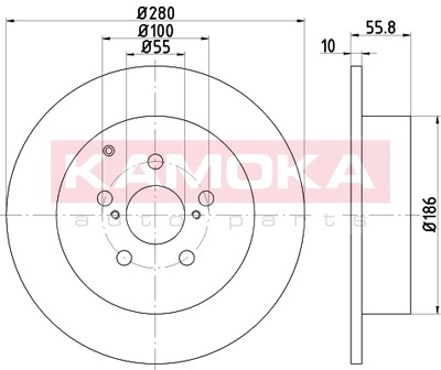 Тормозные диски тормозные задняя kamoka 1031101 фото №1