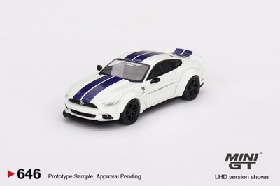 MINI GT FORD Mustang GT White LB-WORKS White/Blue stripes 1:64