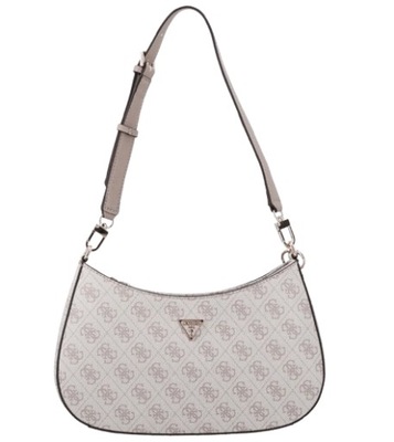 GUESS TOREBKA DAMSKA LOGO BEŻOWA Z PASKIEM NA ZAMEK 1GMF