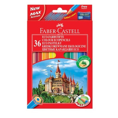 Kredki zamek 36 kolorów i temperówka Faber-Castell