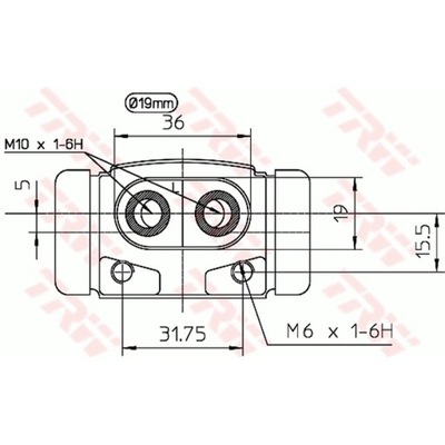 ЦИЛІНДР ТОРМОЗНИЙ TRW BWD195 фото