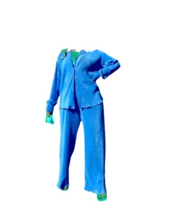 KOMPLET koszula spodnie luźne lazurowy