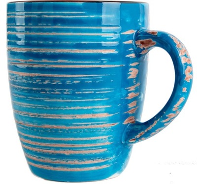 Kubek ceramiczny niebieski szkliwiony