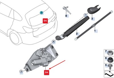 Bmw x2 f39 rear window двірник двигун 61627356220 7356220 фото №1