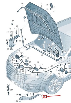 Audi q7 4m защита фара передний lewego 4m0806583 фото №1