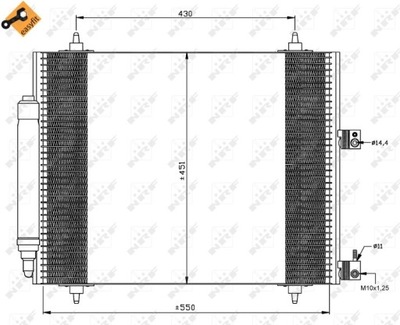 KONDENSATORIUS KONDICIONAVIMO CITROEN C8/PEUGEOT 807 NRF35669 