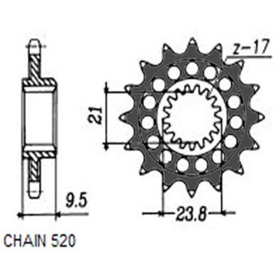 ЗУБЧАТКА ПРИВОДНАЯ ПЕРЕД MOTO. SUNSTAR 347-12