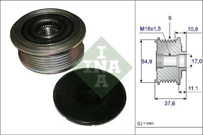 EMBRAGUE ALTERNADOR INA 535 0123 10  