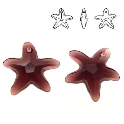 6721 MM 16 Swarovski Starfish BURGUNDY