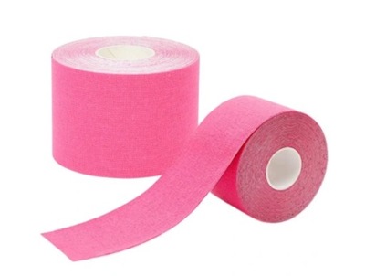 TAŚMA KINEZJOLOGICZNA TAPE TAPING TEJPY 5cm 5m PLASTRY KINESIOTAPING RÓŻOWA